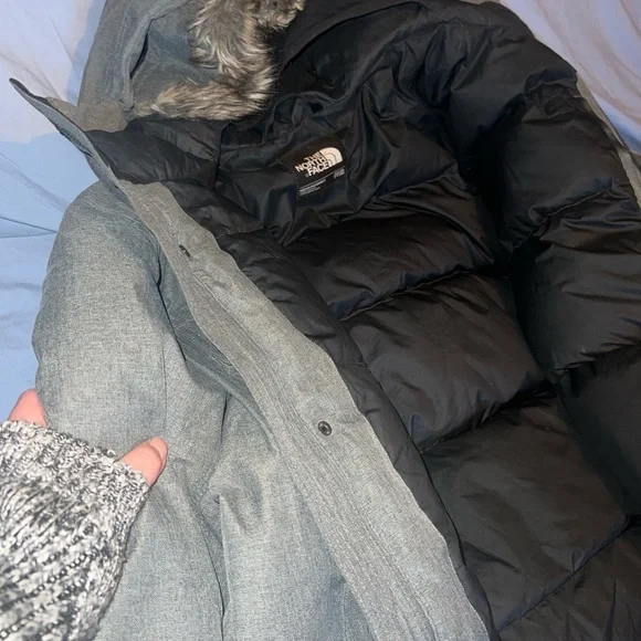 The North Face Charcoal Parka with Faux Fur Trim - Picture 7 of 7
